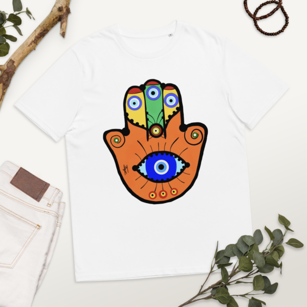 Organic T-Shirt: Peace hand eye – Bild 2