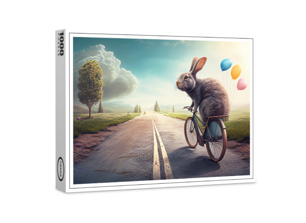 puzzle premium di raxxa: coniglietto di Pasqua in viaggio