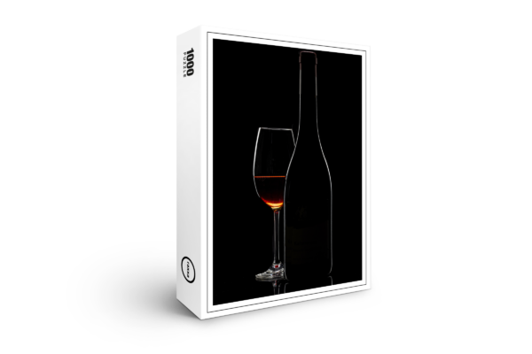 raxxa premium puzzle: wine bottle and glass