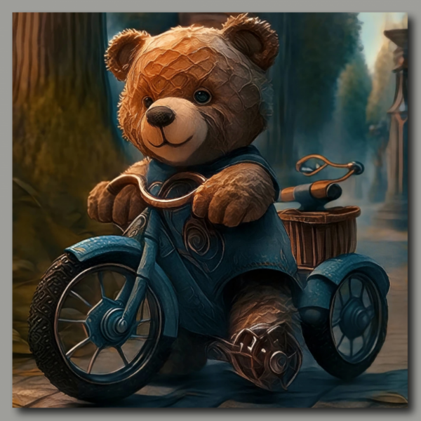 Poster : Teddy fait du vélo