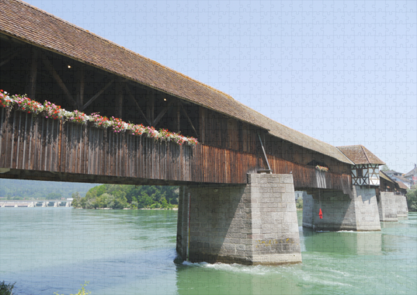 raxxa Premium-Puzzle: Bad Säckingen Hochrhein Holzbrücke - immagine 2