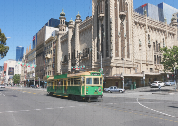 raxxa Premium-Puzzle: Melbourne Flinders Street mit historischer Straßenbahn - Imagen 2