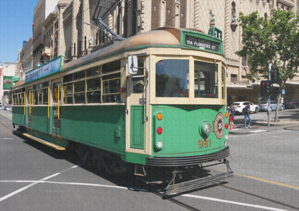 raxxa Premium-Puzzle: Melbourne Flinders Street historische Straßenbahn – Bild 2