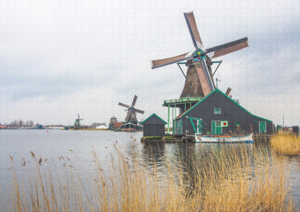 raxxa Premium-Puzzle: Historische Windmühlen in der Zaanse Schans – Bild 2