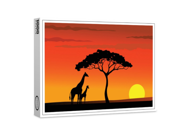 raxxa Premium-Puzzle: Safari in Afrika Sonnenuntergang Hintergrund