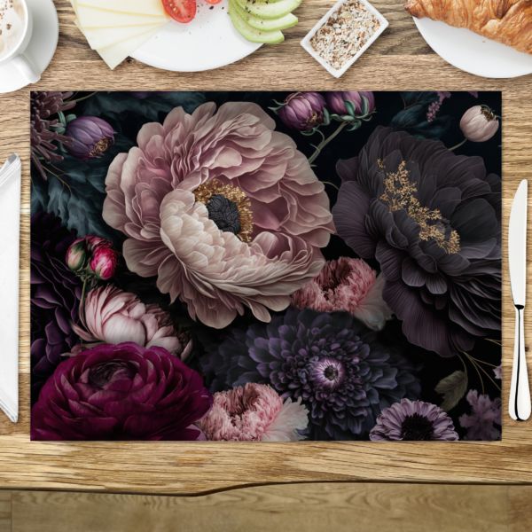 raxxa Premium-Tischset: Dark Moody Flowers V - Imagen 3