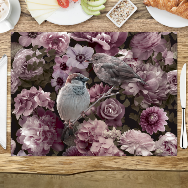 raxxa Premium-Tischset: Sparrow And Flowers II - immagine 3