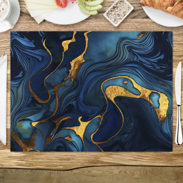 raxxa Premium-Tischset: Navy Blue Gold Marble – Image 3