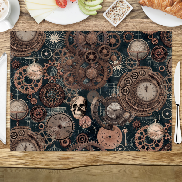 raxxa Premium-Tischset: Steampunk Skull Rust - immagine 3