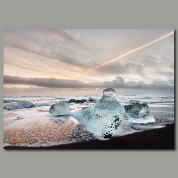 Poster: Gletschereis am Strand