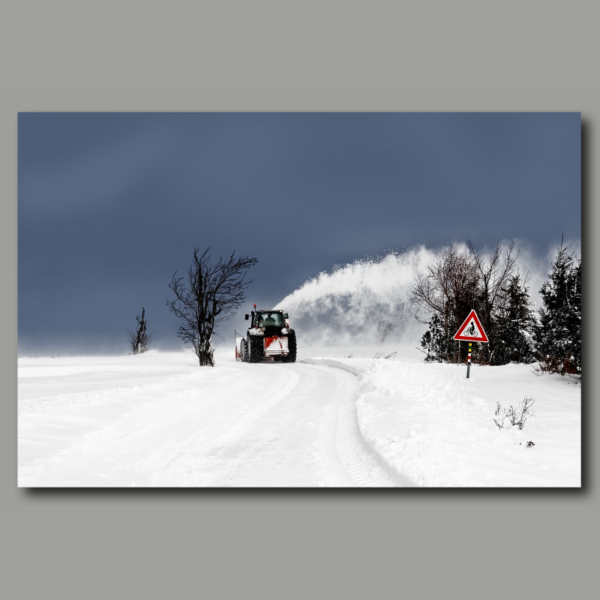 Poster: Servizio invernale durante una tempesta di neve