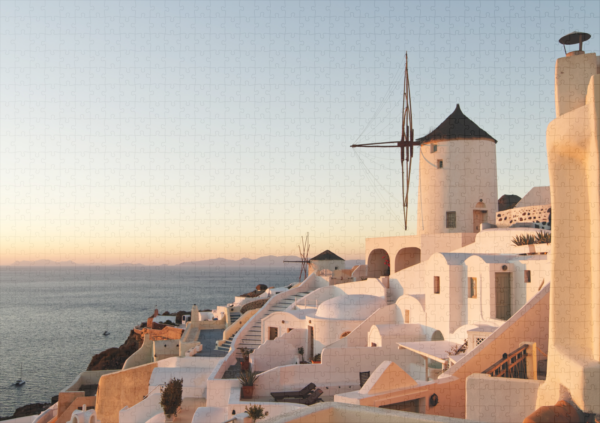 raxxa Premium-Puzzle: Abendstimmung auf der Vulkaninsel Santorini - immagine 2