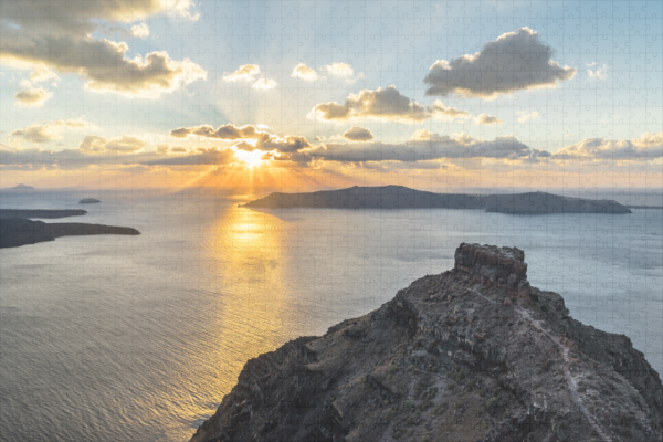 raxxa Premium-Puzzle: Strahlender Sonnenuntergang auf der Vulkaninsel Santorini - Image 2