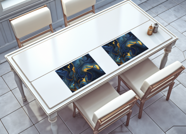 raxxa Premium-Tischset: Navy Blue Gold Marble – Image 2