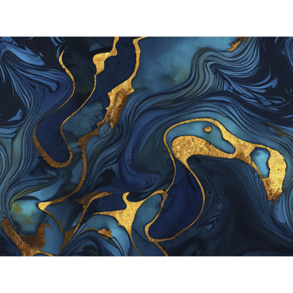 raxxa Set de table premium : Navy Blue Gold Marble