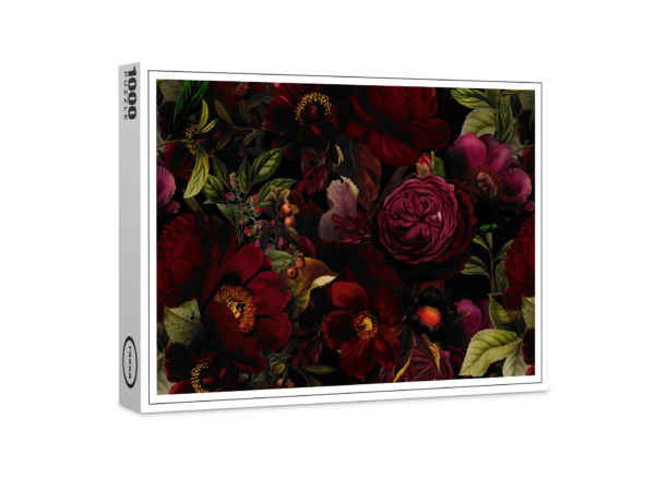 raxxa Premium-Puzzle: Dunkle Opulente Blumenpracht: Vintage Gothic Eleganz