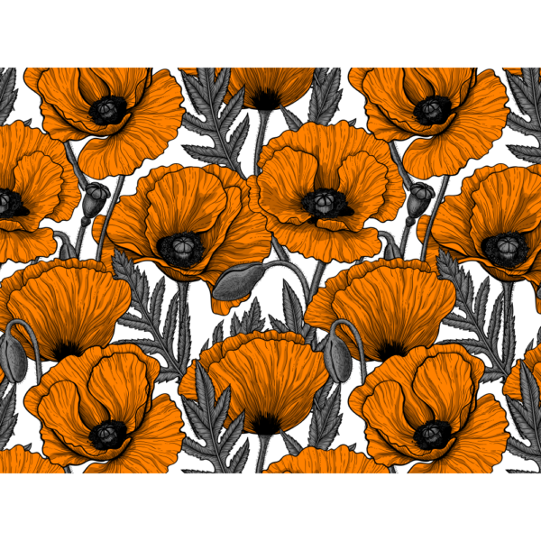 raxxa Set de table premium : Orange poppies