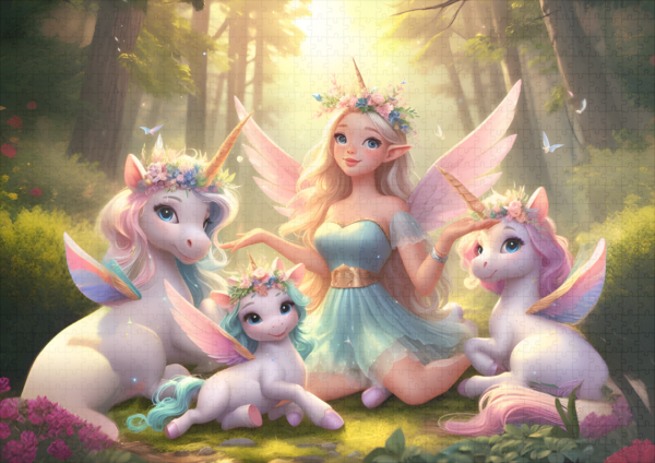 raxxa Premium-Puzzle: Die Fee und ihre Einhorn-Familie - Imagen 2