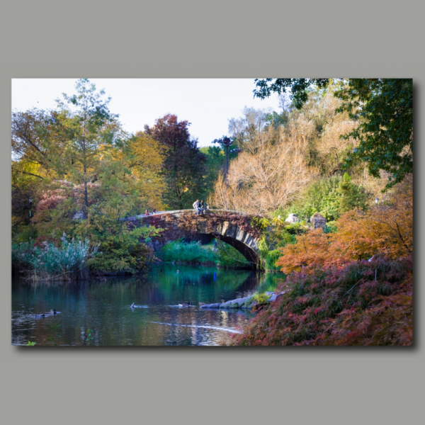 Poster: Central Park in fall of New York City - GAPSTOW BRIDGE