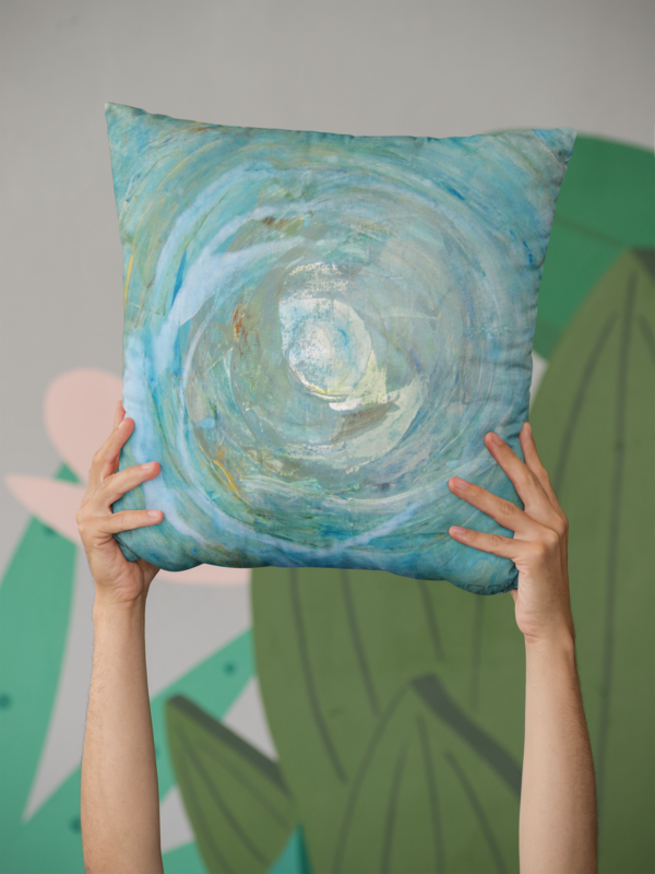 Cushion: Circle in greenish blue