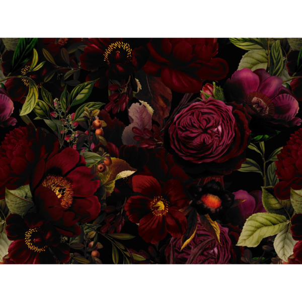 raxxa premium placemat: Dark opulent floral splendor: vintage gothic elegance