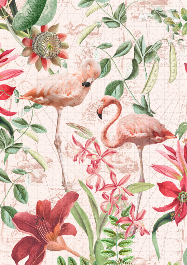 raxxa Premium-Puzzle: Flamingo Vintage Garten - Imagen 2