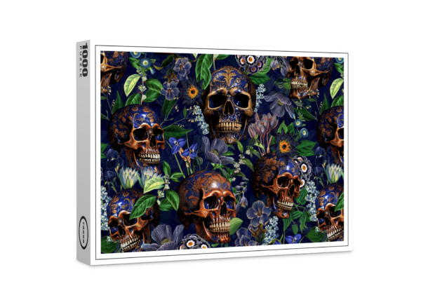 raxxa Premium Puzzle: Belleza Oscura: Calaveras y Flores Góticas Vintage