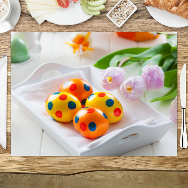 raxxa Premium-Tischset: Osterdekoration mit frischen Tulpen - Imagen 2