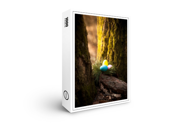 raxxa Premium-Puzzle: bunte Eier im Wald