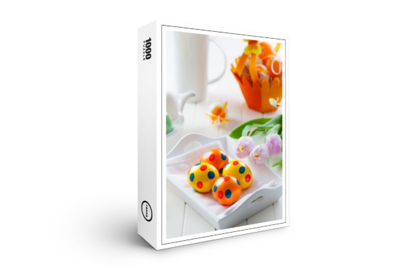 raxxa Premium-Puzzle: Osterdekoration mit frischen Tulpen