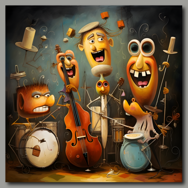 Poster: Whimsical Hard Rock Band 1