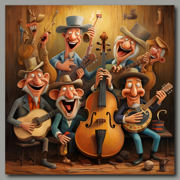 Poster: Whimsical Country & Western Band 4