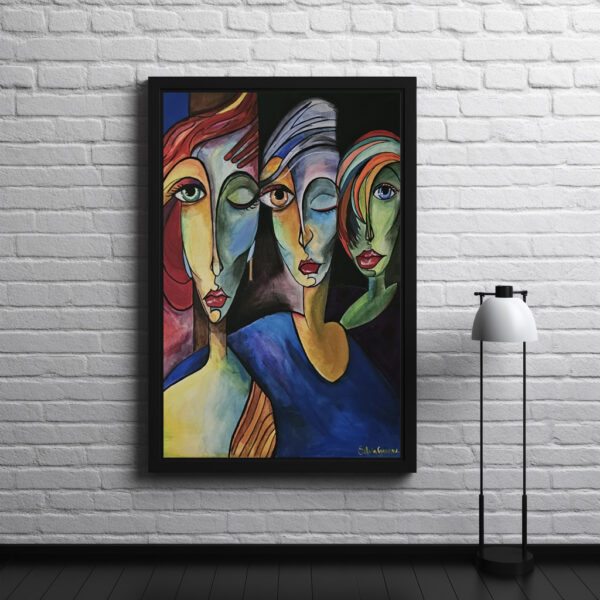 Poster: Winking Trio: Feminine Charm in Brushstrokes - immagine 2