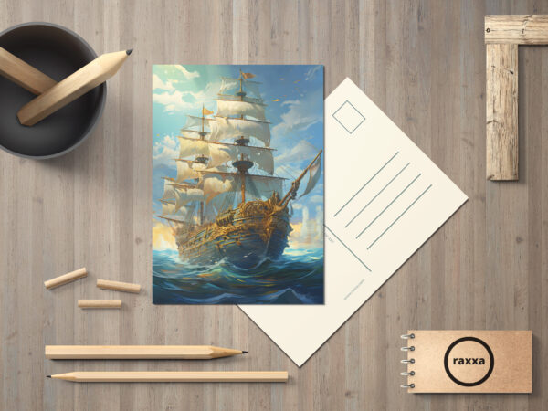 raxxa Carte postale : Bateau pirate