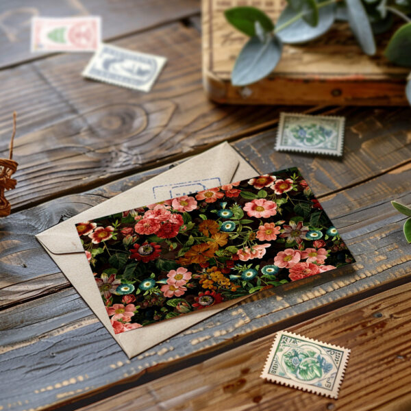 cartolina di raxxa: fiori di lusso di un'epoca passata