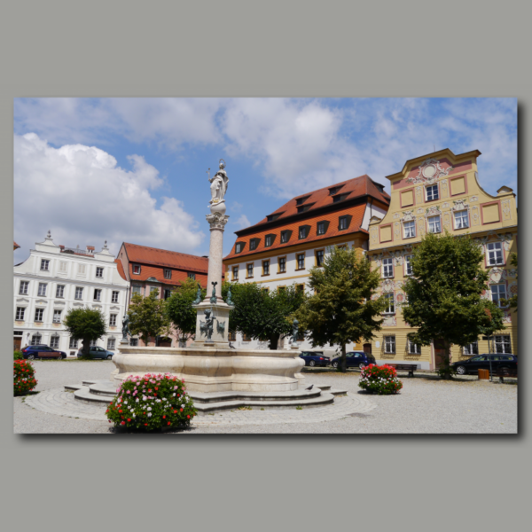 Poster: Karlsplatz am Marienbrunnen in Neuburg an der Donau