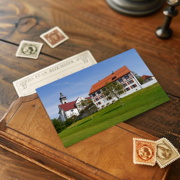 raxxa Postkarte: Stadtpanorama Ehingen mit Herz-Jesu-Kirche