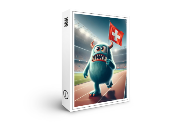 raxxa Premium-Puzzle: Das Schweizer Whimsical Monster der Fußball-EM 2024