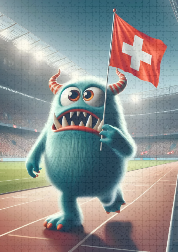 raxxa Premium-Puzzle: Das Schweizer Whimsical Monster der Fußball-EM 2024 – Bild 2