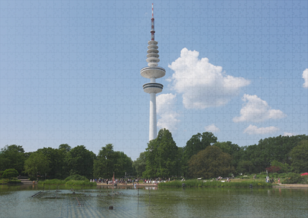 raxxa Premium-Puzzle: Planten un Blomen in Hamburg mit Fernsehturm - Imagen 2