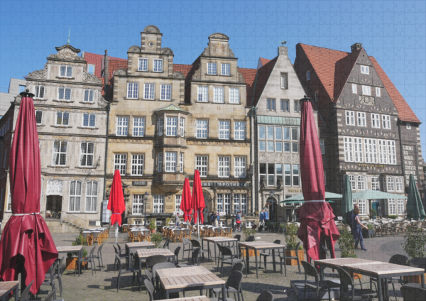 raxxa Premium-Puzzle: Historische Giebelhäuser am Marktplatz in Bremen - immagine 2