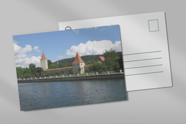 raxxa Postkarte: Main-Donau-Kanal die Stadtmauer in Berching