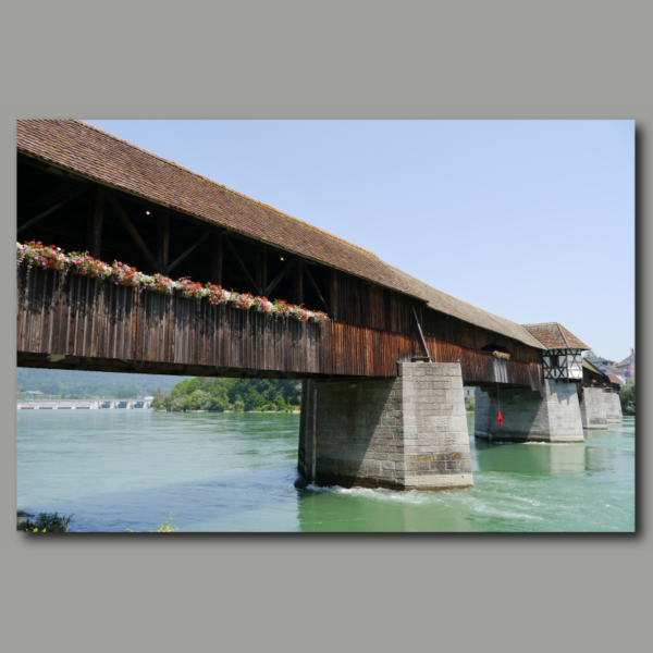 Poster: Bad Säckingen Hochrhein Holzbrücke