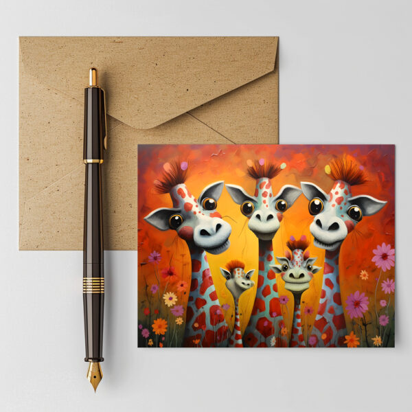 raxxa Postkarte: Whimsical Giraffen Familie