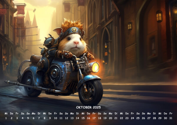 raxxa Premium-Monatskalender Animals on Bikes 2025 - immagine 12