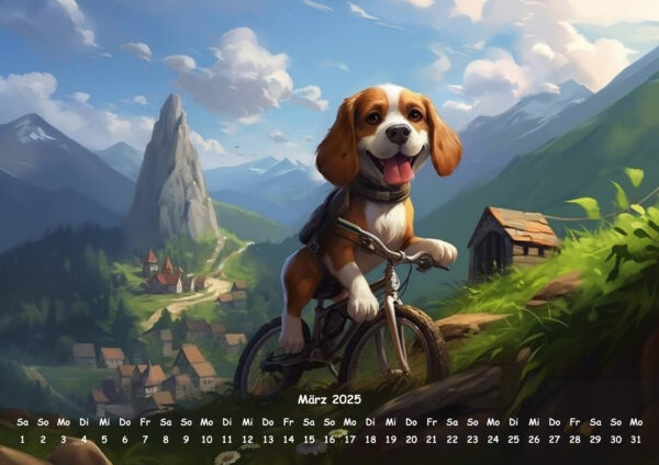 raxxa Premium-Monatskalender Animals on Bikes 2025 - immagine 5