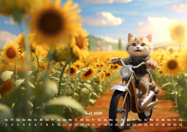 raxxa Premium-Monatskalender Animals on Bikes 2025 - immagine 7