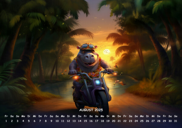 raxxa Premium-Monatskalender Animals on Bikes 2025 - immagine 10