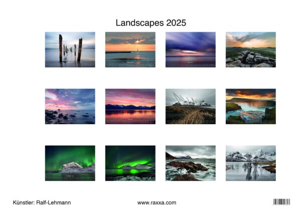 raxxa Premium-Monatskalender Landscapes 2025 - Image 2