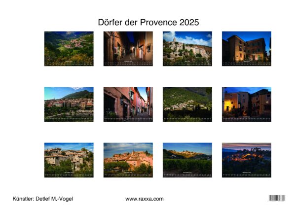 raxxa Premium-Monatskalender Dörfer der Provence 2025 – Bild 2